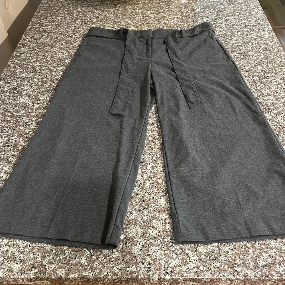 LOFT Charcoal Gray wide leg Cropped pants